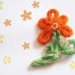 Flower Brooch Hand Knitted Pin Wool Badge